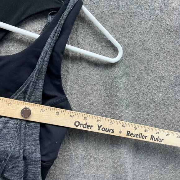 Lululemon Tank Top Women 8 Black All Tied Up Built-In Gray Heather Strappy - Picture 3 of 9